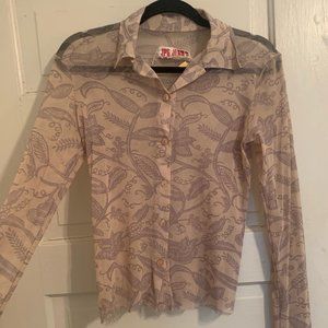 Jean Paul Gaultier JPG Mesh Transparent Vintage 90's Paisley Shirt
